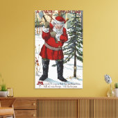 サンタクロスカットダウンクリスマスツリー キャンバスプリント (インサイチュ (リビング))