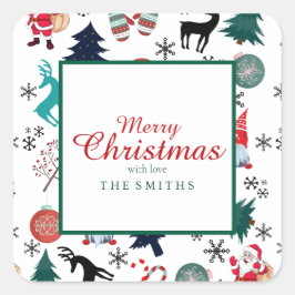 サンタクロストナディアパインツリーズミッテンス スクエアシール