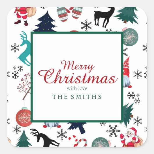 サンタクロストナディアパインツリーズミッテンス スクエアシール (正面)