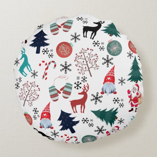 サンタクロストナディアパインツリーズミッテンス ラウンドクッション (裏面)