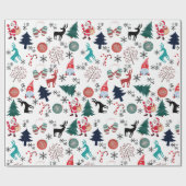 サンタクロストナディアパインツリーズミッテンス ラッピングペーパー (フラット)