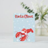 サンタクロスプンおもしろいロブスタークリスマス シーズンポストカード (スタンド正面)