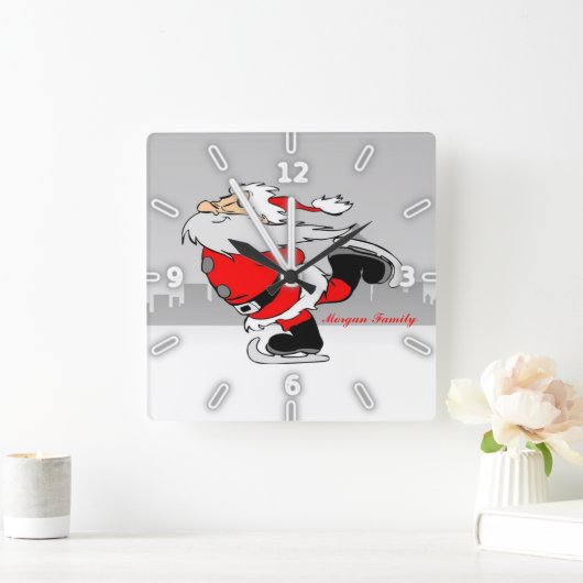 サンタクローお洒落ス·クリスマス スクエア壁時計 (ホーム)