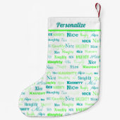 サンタクロースいけなまたはニースリストクリスマスホリデー スモールクリスマスストッキング (裏面)