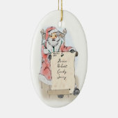 サンタクロースいけなスクロールいいリストパーソナライズされた セラミックオーナメント (右)