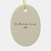 サンタクロースいけなスクロールいいリストパーソナライズされた セラミックオーナメント (裏面)