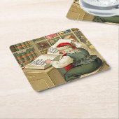 サンタクロースいけなニースリストクリスマス スクエアペーパーコースター (アングル)