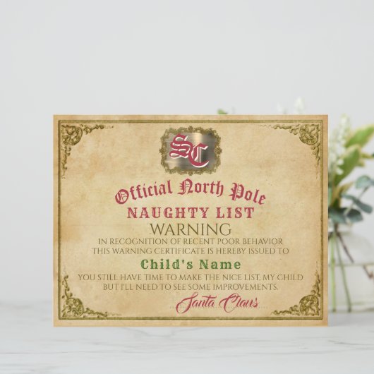 サンタクロースいけなリストがクリスマスに署名警告した (スタンド正面)