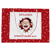 サンタクロースおもしろいがクリスマスを突破 ラージペーパーバッグ (裏面)