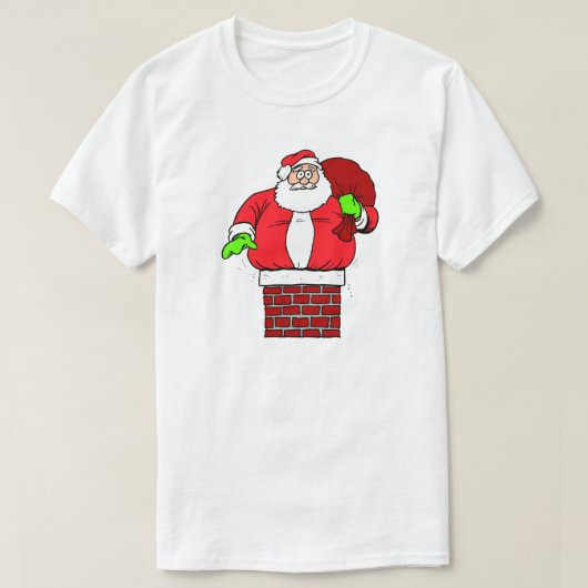 サンタクロースおもしろいウエイトジョークホリデーユーモアクリスマス Tシャツ (デザイン正面)