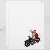 サンタクロースおもしろいオングリーンヴィンテージバイク (正面/裏面)