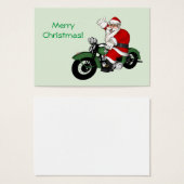 サンタクロースおもしろいオングリーンヴィンテージバイク (正面&裏面)