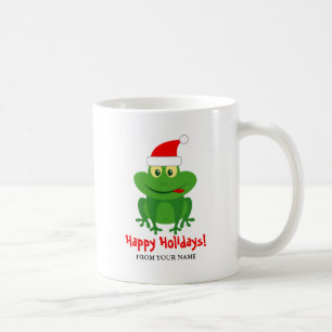 サンタクロースおもしろいカエル漫画カスタムクリスマス コーヒーマグカップ