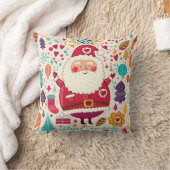 サンタクロースおもしろいクリスマスイラストレーション クッション (ブランケット)