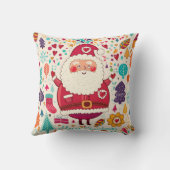 サンタクロースおもしろいクリスマスイラストレーション クッション (裏面)