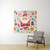サンタクロースおもしろいクリスマスイラストレーション タペストリー (インサイチュ)