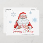 サンタクロースおもしろいクリスマスグリーティングホリデー ポストカード (正面/裏面)