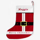 サンタクロースおもしろいクリスマスストッキング名前をカスタムする スモールクリスマスストッキング (裏面)