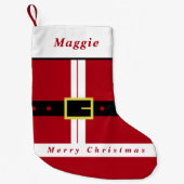 サンタクロースおもしろいクリスマスストッキング名前をカスタムする スモールクリスマスストッキング (正面)