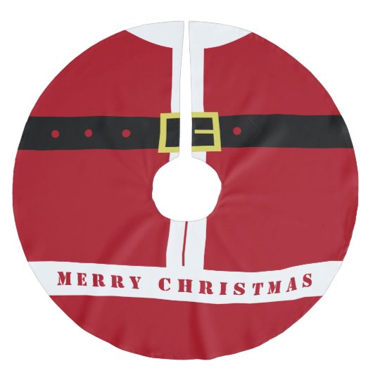 サンタクロースおもしろいクリスマスツリースカート ブラッシュドポリエステルツリースカート (正面)