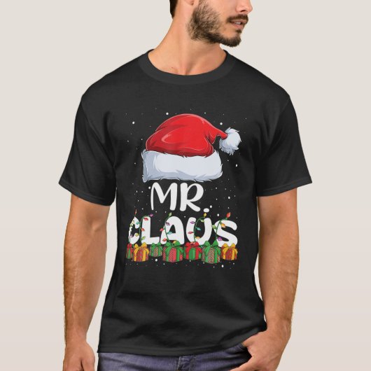 サンタクロースおもしろいクリスマスパジャマスファミリーマック Tシャツ (正面)