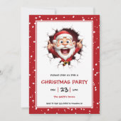 サンタクロースおもしろいクリスマスパーティの招待状 招待状 (正面)