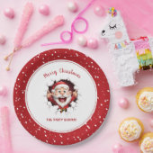 サンタクロースおもしろいクリスマスパーティーレッドホワイト ペーパープレート (パーティー)