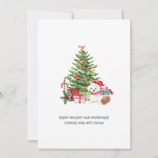 サンタクロースおもしろいクリスマスホリデーオープンハウス 招待状 (裏面)