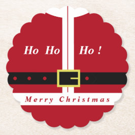 サンタクロースおもしろいクリスマス紙コースター ペーパーコースター