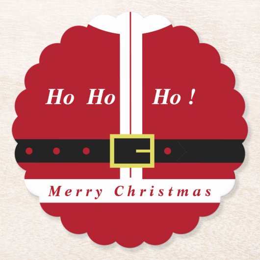 サンタクロースおもしろいクリスマス紙コースター ペーパーコースター (正面)
