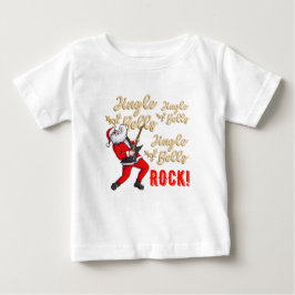 サンタクロースおもしろいジンルベルロッククリスマス ベビーTシャツ