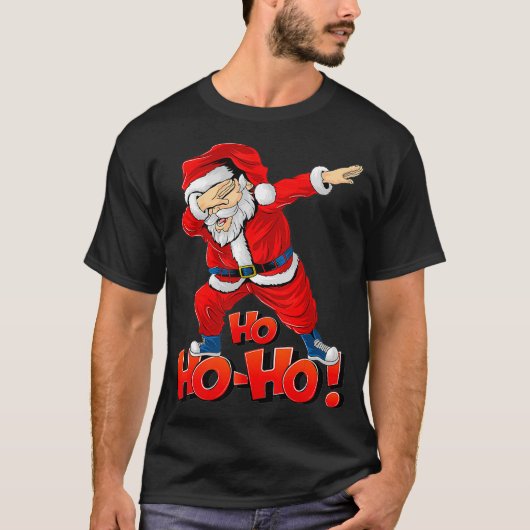 サンタクロースおもしろいダブ踊りクリスマスダビングギ Tシャツ (正面)