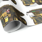 サンタクロースおもしろいダンプトラックの運転手 ラッピングペーパー (ロールコーナー)