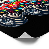 サンタクロースおもしろいトナカイ乗馬モンスタートラックCh ポスター (角)