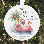 サンタクロースおもしろいトロピカルビーチクリスマス オーナメント