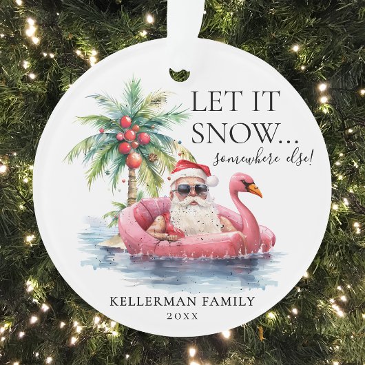 サンタクロースおもしろいトロピカルビーチクリスマス オーナメント
