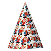 サンタクロースおもしろいパターンクリスマスパーティー パーティーハット (裏面)
