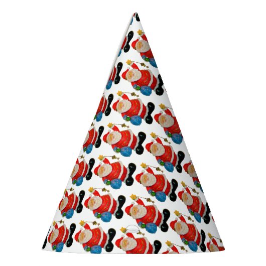 サンタクロースおもしろいパターンクリスマスパーティー パーティーハット (左)