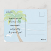 サンタクロースおもしろいビーチホリデーパーティー招待状 ポストカード (裏面)