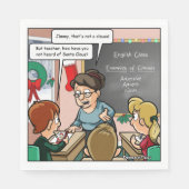 サンタクロースおもしろいプンクリスマスパーティーナプキンス スタンダードランチョンナプキン (正面)