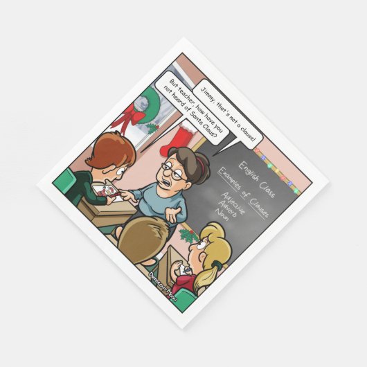 サンタクロースおもしろいプンクリスマスパーティーナプキンス スタンダードランチョンナプキン (角)