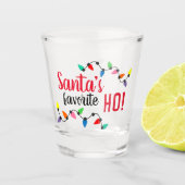 サンタクロースおもしろいヘルパークリスマスストリングライト ショットグラス (正面)