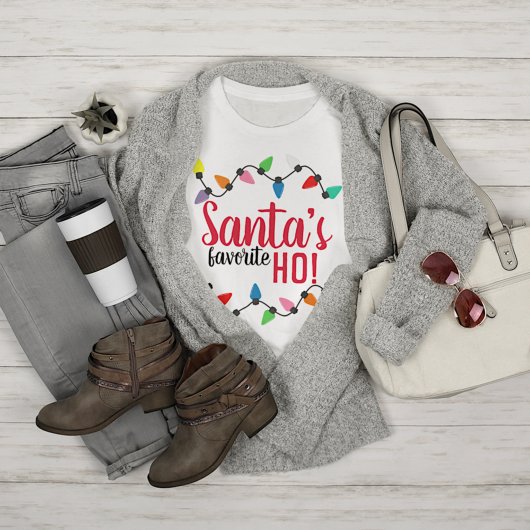 サンタクロースおもしろいヘルパークリスマスストリングライト Tシャツ