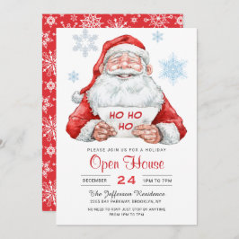 サンタクロースおもしろいホリデークリスマスオープンハウス 招待状