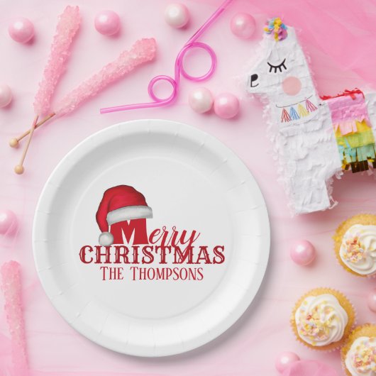 サンタクロースおもしろいホリデークリスマスパーティー ペーパープレート (パーティー)