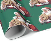 サンタクロースおもしろいホールディングホリデークッキー ラッピングペーパー (ロールコーナー)