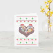 サンタクロースおもしろいボールプール選手の醜いクリスマス カード (黄色い花)