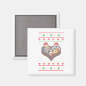 サンタクロースおもしろいボールプール選手の醜いクリスマス マグネット (正面/裏面)