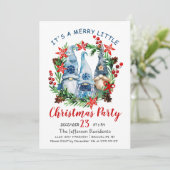 サンタクロースおもしろいメリークリスマスリトルパーティー 招待状 (スタンド正面)