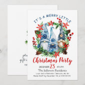 サンタクロースおもしろいメリークリスマスリトルパーティー 招待状 (正面/裏面)